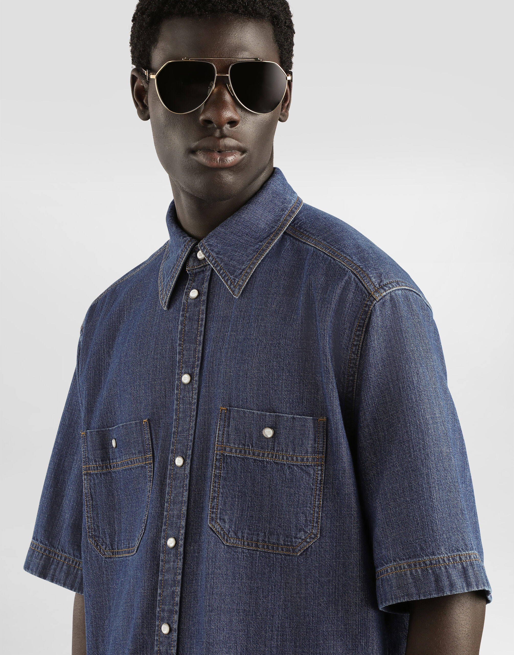 Denim shirt in Multicolor for Men | Dolce&Gabbana®