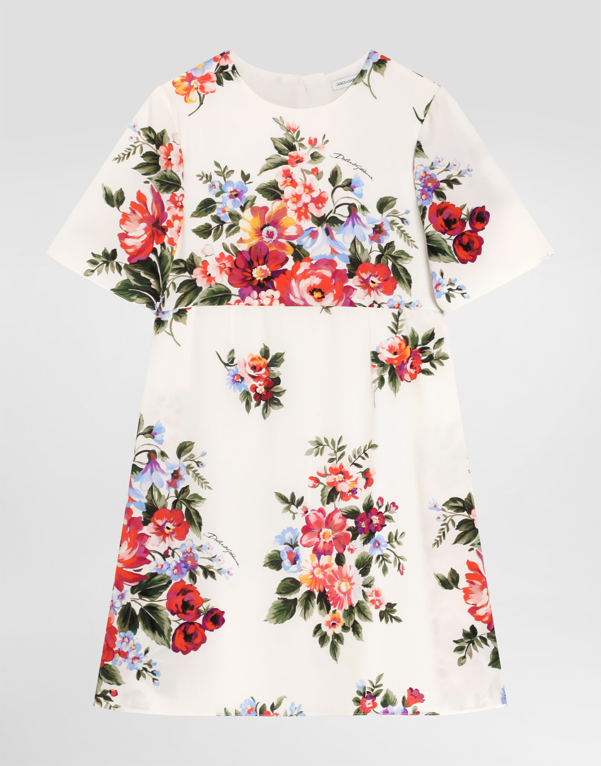 Multicolorのガールズ フラワー ブーケ プリント ドレス | Dolce&Gabbana®