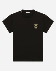Dolce & Gabbana Jersey T-shirt with bee embroidery Black L42Q95LY051