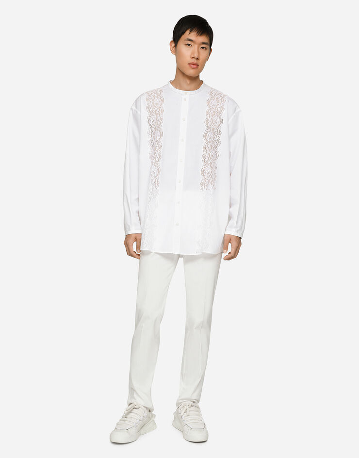 Dolce & Gabbana 标牌弹力棉质长裤 白 GVB6ETFUFMJ