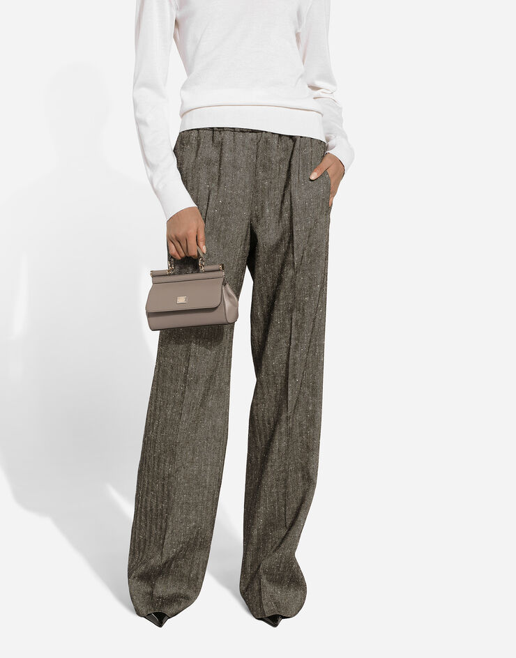 Dolce & Gabbana Mini Sicily handbag in dauphine calfskin Beige BB7116B1001