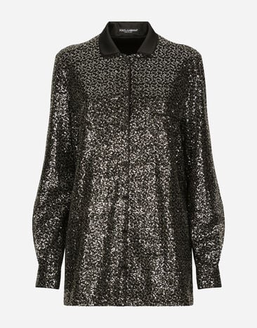 Dolce & Gabbana Sequined shirt Silver BB7116AY828