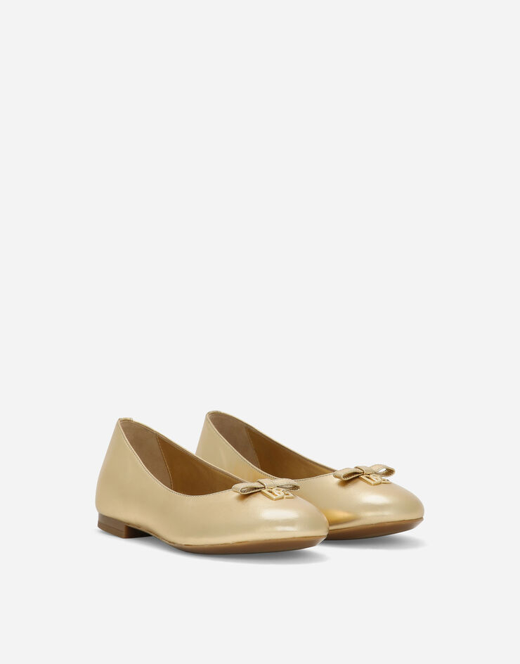 Dolce&Gabbana Foiled nappa leather ballet flats Gold D11141AJ133