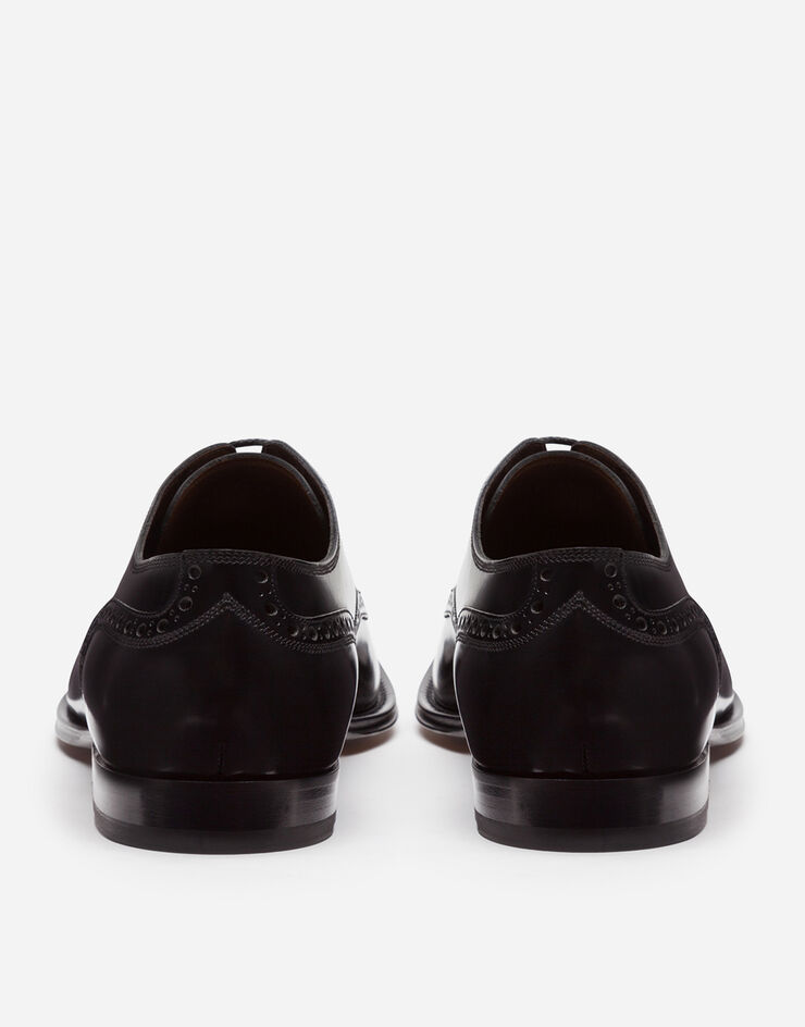 Dolce & Gabbana Full brogue derby in antik calfskin NOIR/MARRON A10553AX161