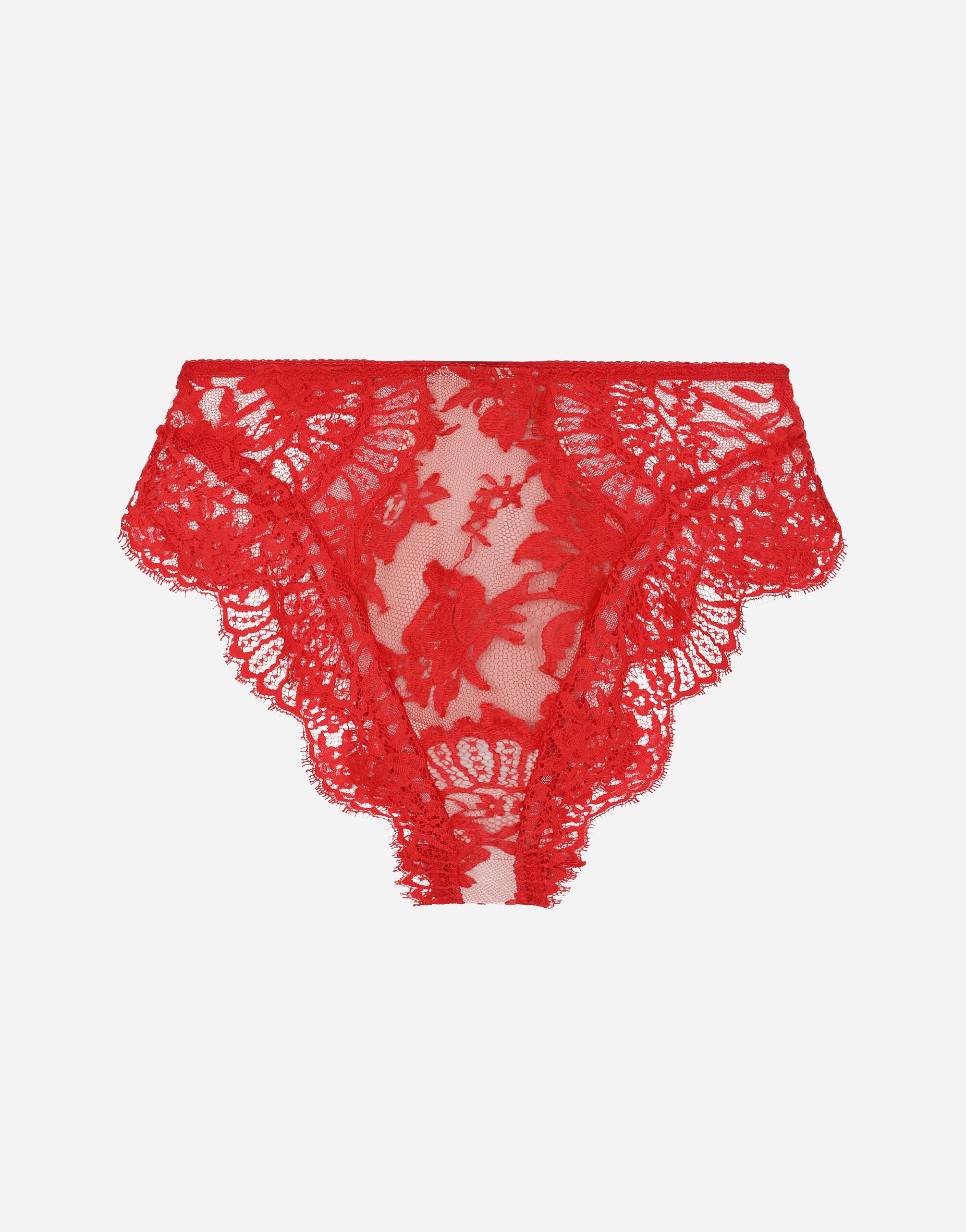 Dolce&Gabbana High-waisted lace briefs Red F79BUTFURHM