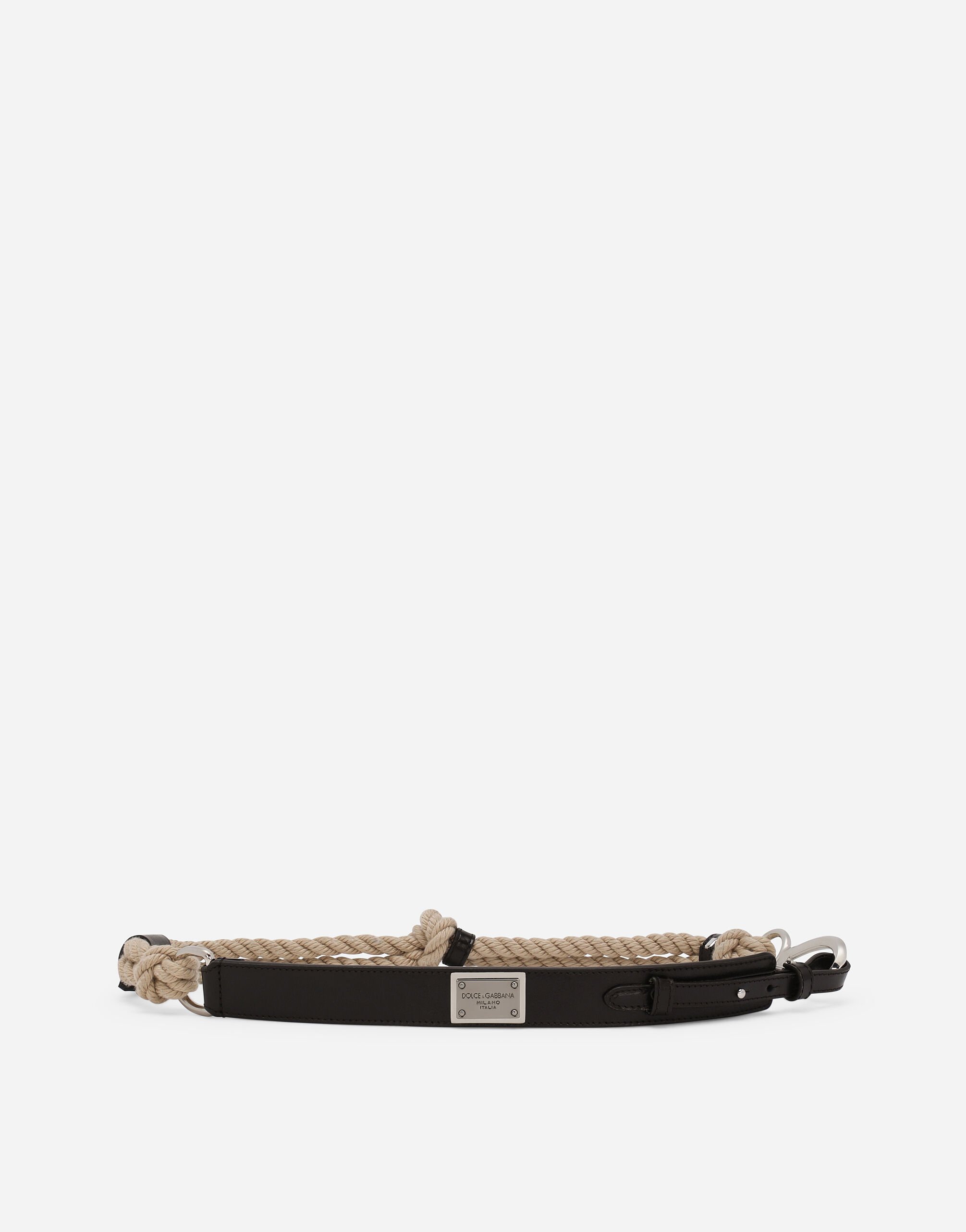 Dolce & Gabbana Cinturón de vaqueta y cuerda Negro BC4646AX622