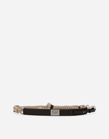 Dolce & Gabbana حزام حبل وجلد بقر أسود BC4646AX622