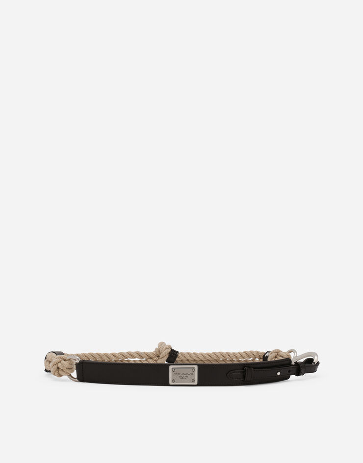 Dolce & Gabbana Cowhide and rope belt Brown BC4852AQ049