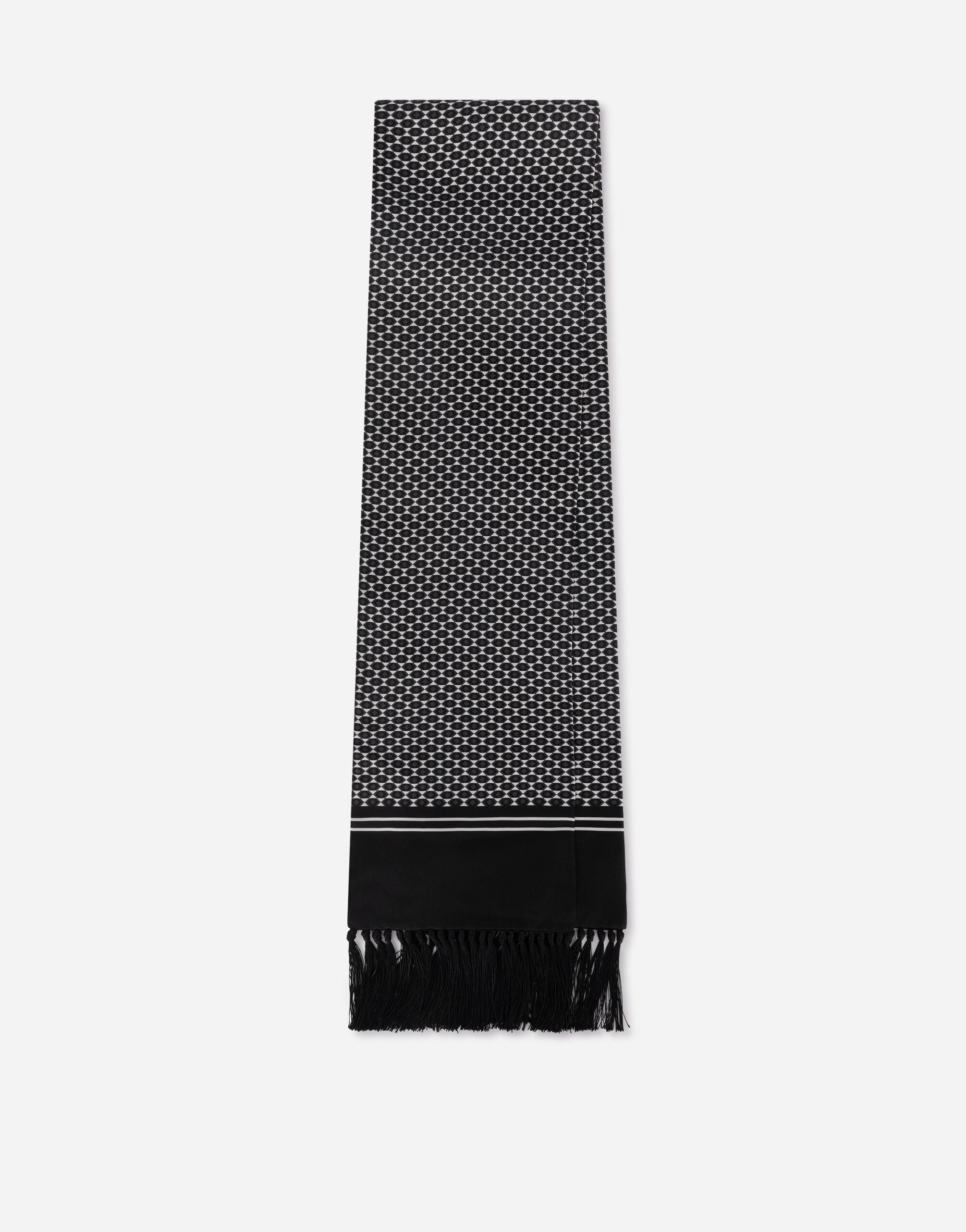 【DOLCE&amp;GABBANA】シルクストール Majolica-print twill headscarf in Multicolor for Women
