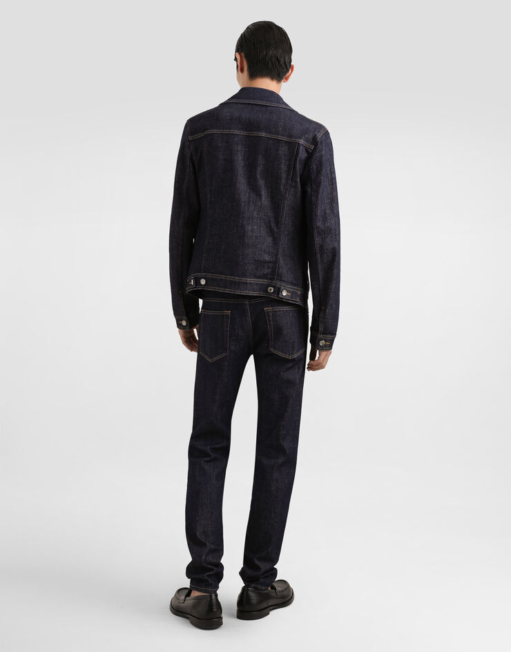 Dolce & Gabbana Jeansjacke aus Baumwolle mit Patch Mehrfarbig G9VZ8ZG8ME9