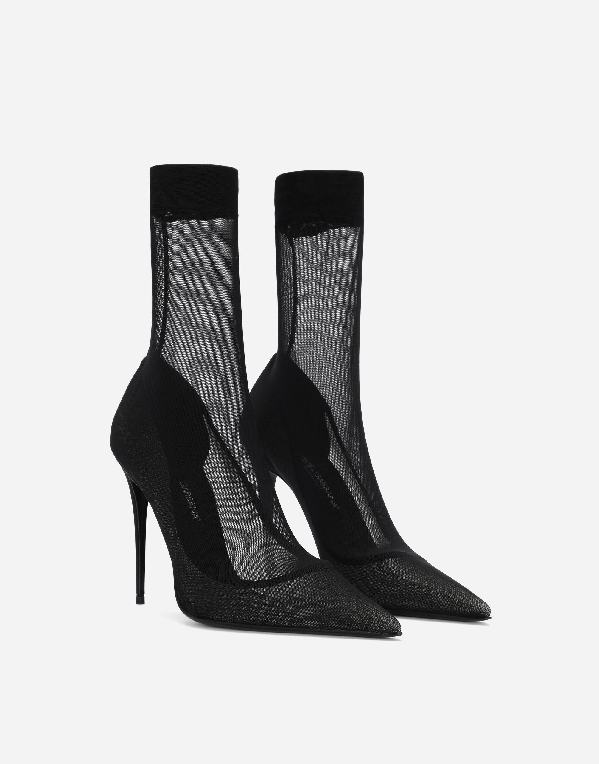 KIM DOLCE GABBANA Stretch tulle ankle boots in Black for for Women