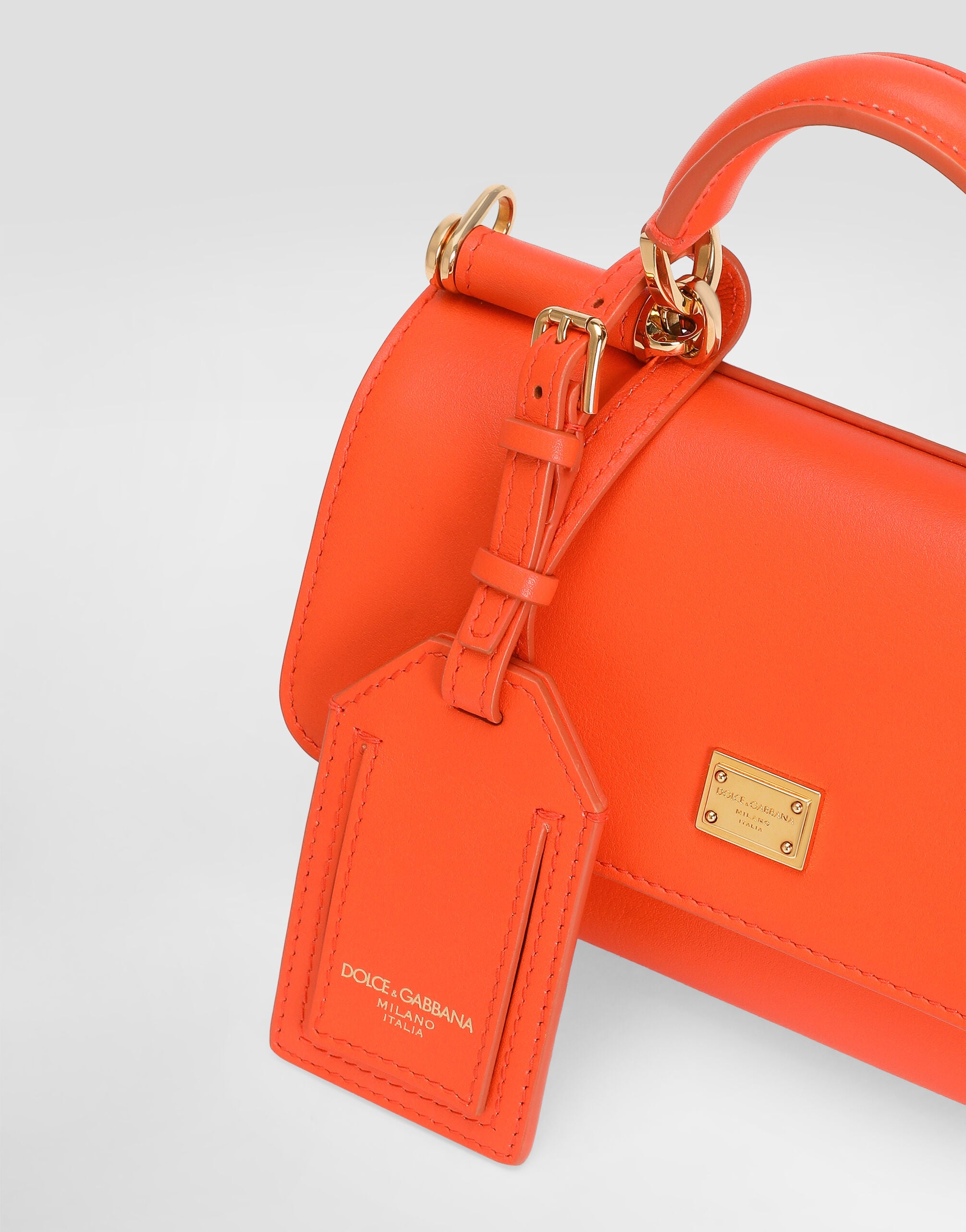 Mini My Sicily handbag in calfskin in Orange for Women