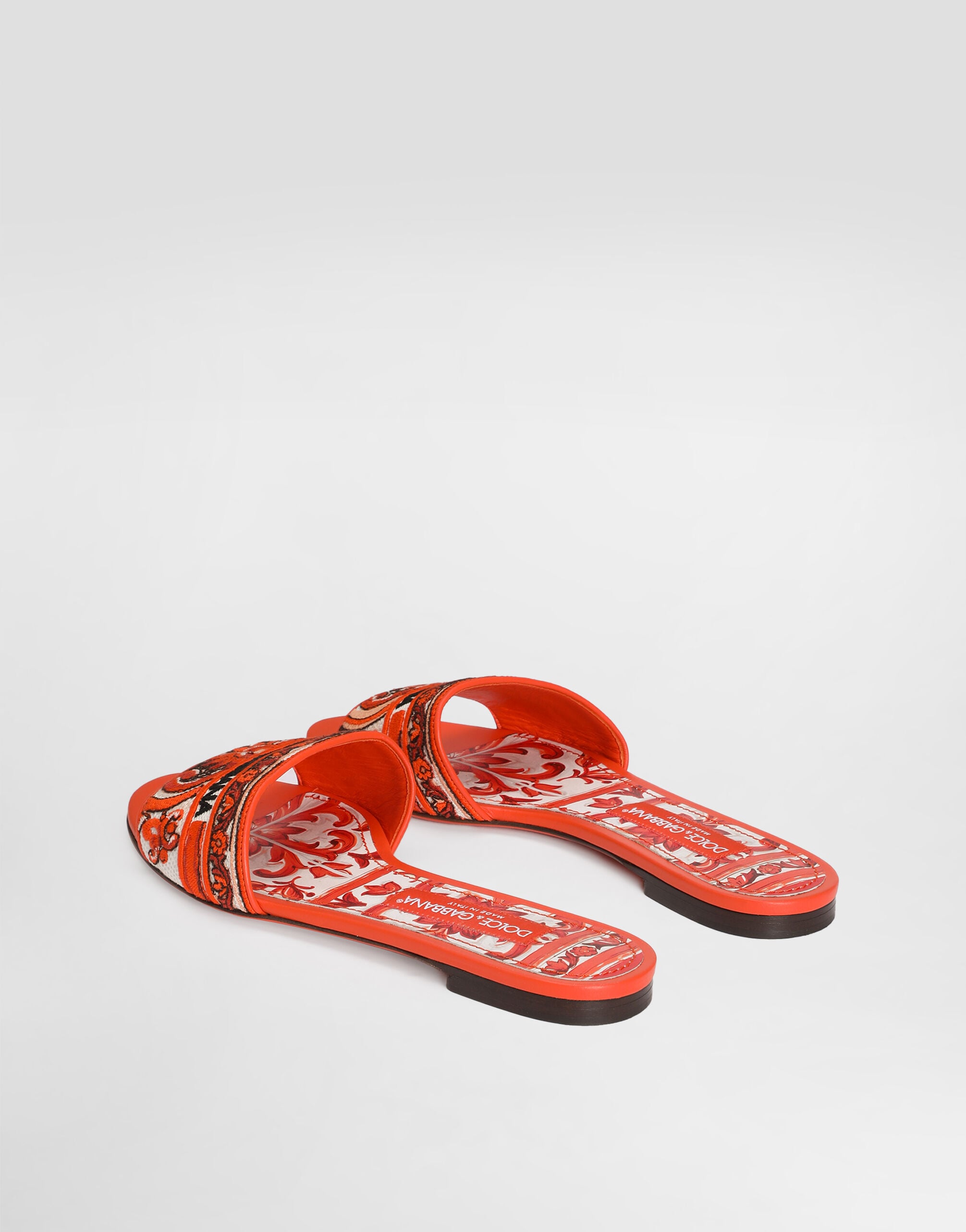 Flat slippers with majolica embroidery in Multicolor for Women