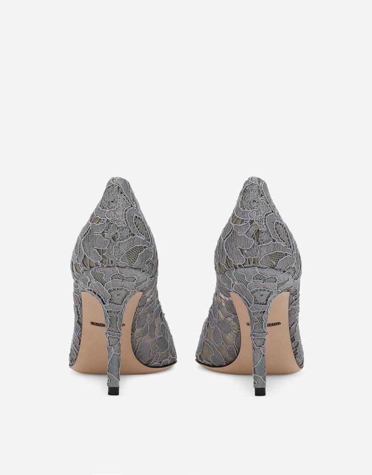 Dolce & Gabbana Zapatos escotados de encaje Taormina con cristales Gris CD0101AL198