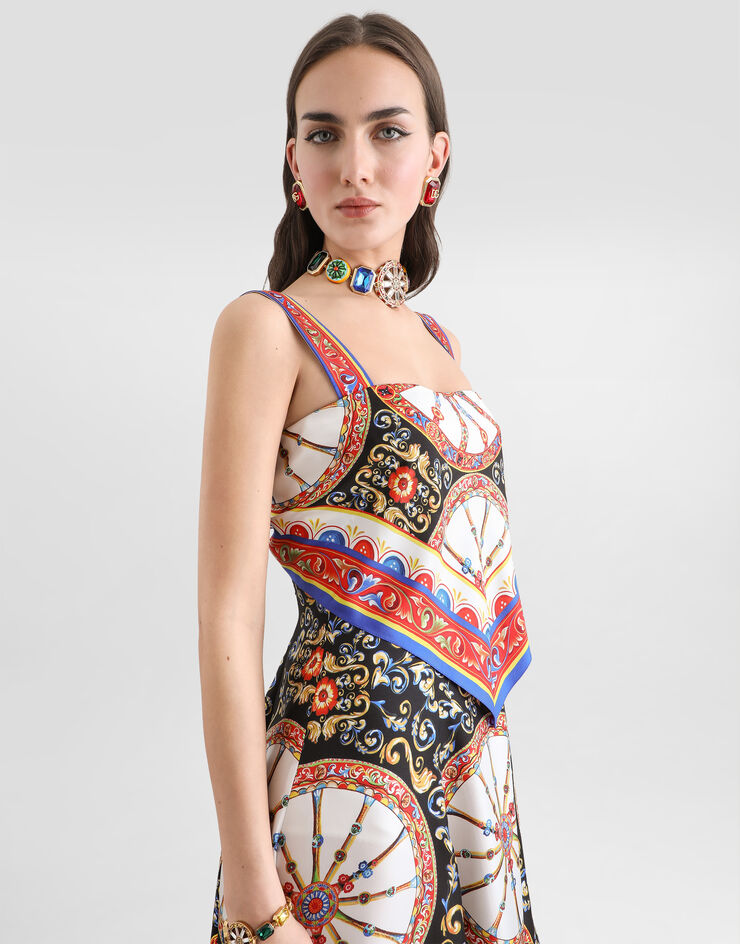 Dolce & Gabbana Carretto-print twill dress Multicolor F6TZBTGDDTI