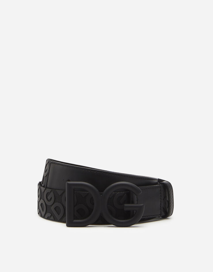 Dolce & Gabbana Tape belt with rubberized DG detail 黑 BC4345AJ834