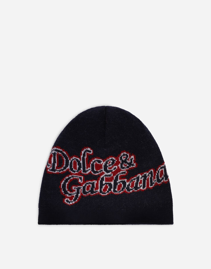 Dolce&Gabbana Knit hat with jacquard logo Multicolor LBKH93JCVF1