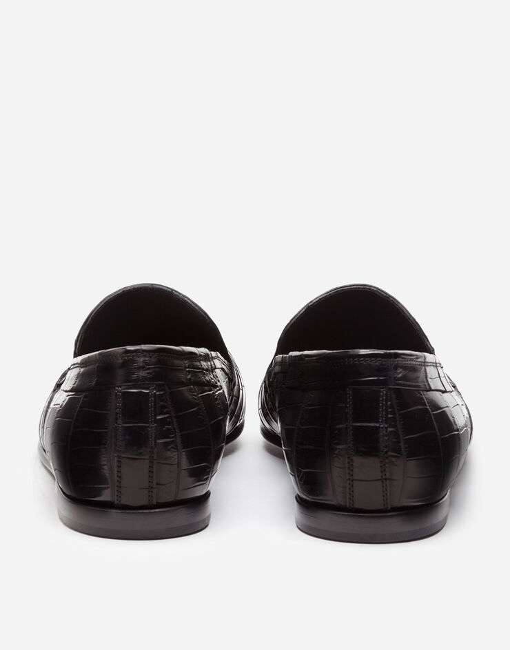 Dolce & Gabbana Crocodile nappa slip-on shoes BLACK A50216A2354