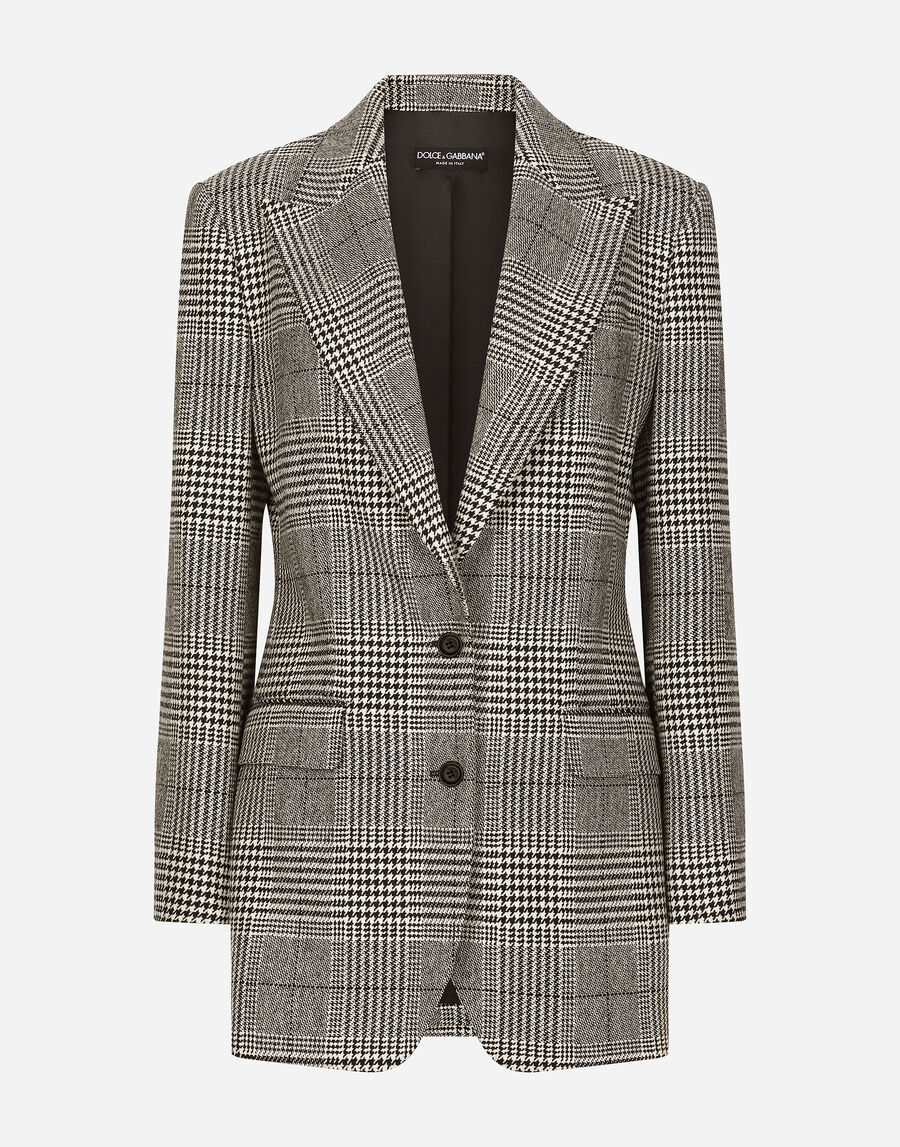 Single-breasted glen plaid jacket