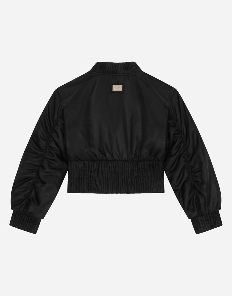 Dolce&Gabbana Satin bomber jacket with tag Black L5JBP6G7K5D