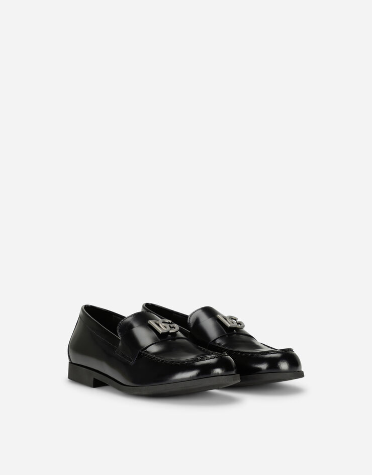 Dolce & Gabbana Mocassins en cuir de veau à logo DG Noir DA5060AY221