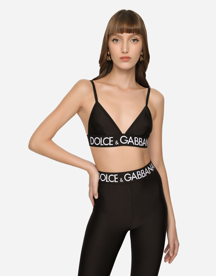 Dolce & Gabbana Top aus maschenfestem Jersey Schwarz F75H8TFUGQU