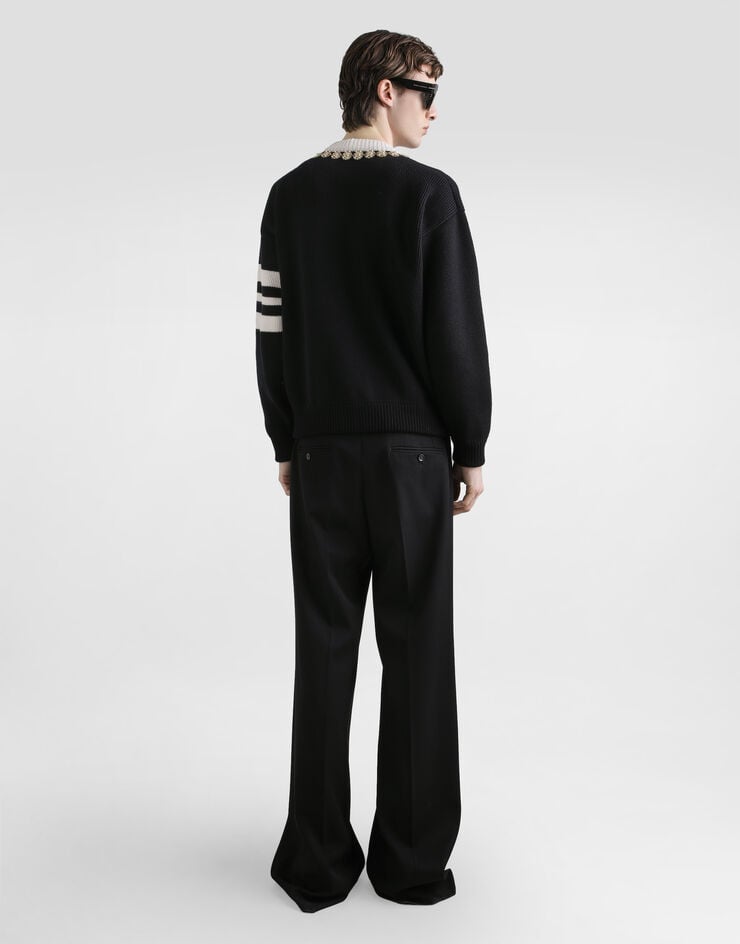 Dolce & Gabbana Wollcardigan mit Patch Mehrfarbig GXVE2ZJBVR7