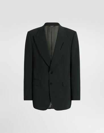 Dolce & Gabbana Single-breasted micro-rib jacket Dolce & Gabbana Single-breasted micro-rib jacket Green G2WS1TFUBG3