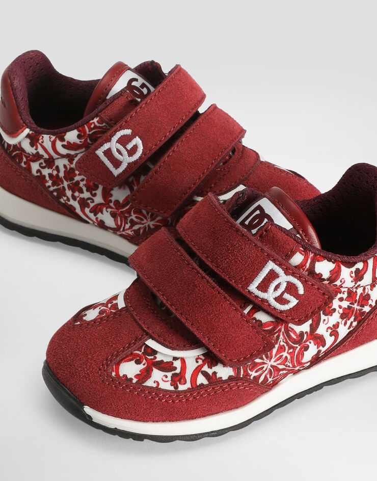 Dolce & Gabbana Dg cushion sneakers in majolica-print nylon Multicolor DN0229A0803