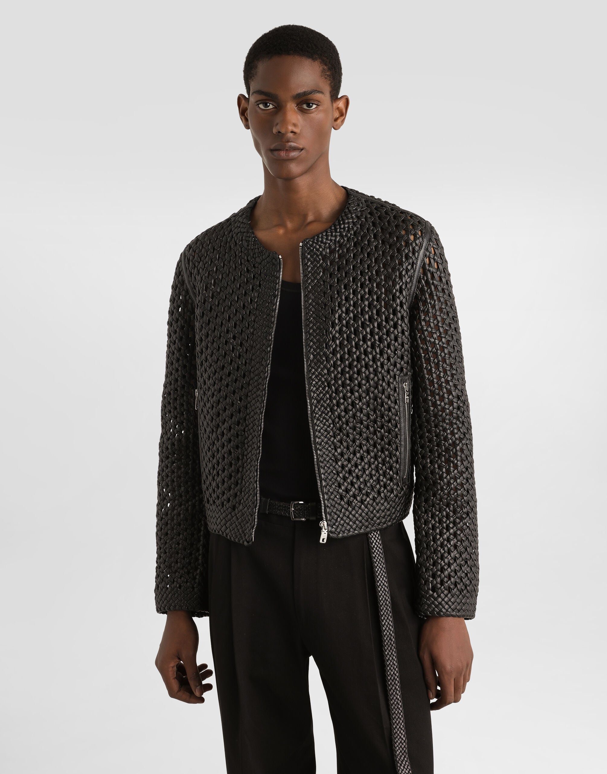 Woven nappa leather jacket in Black for Men | Dolce&Gabbana® US