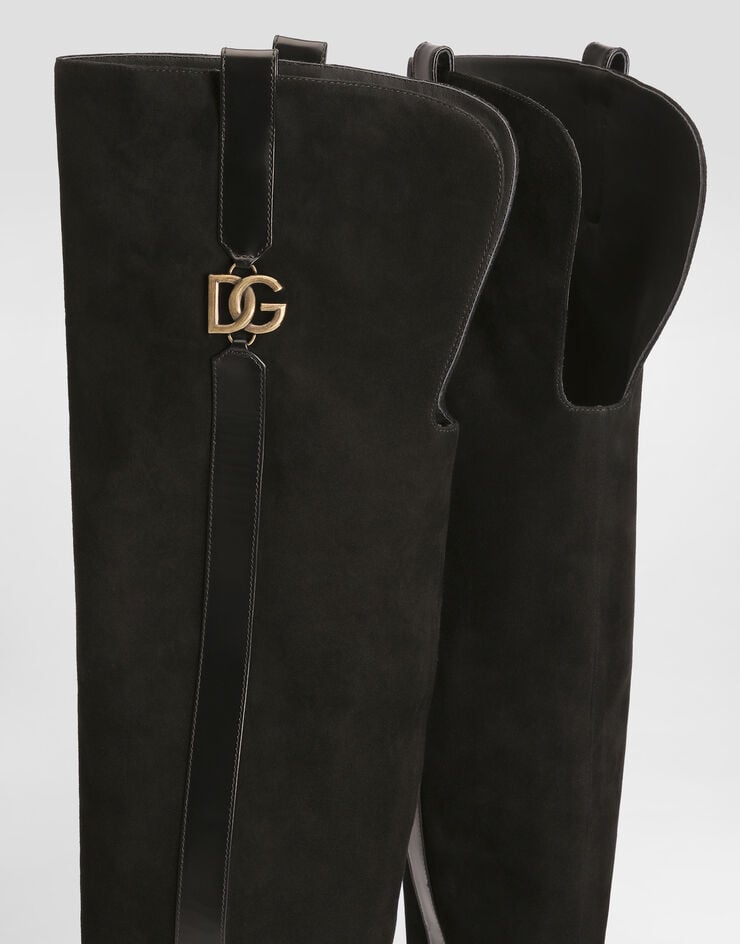 Dolce & Gabbana Suede riding boots Dolce & Gabbana Suede riding boots Black CU1314A3S68