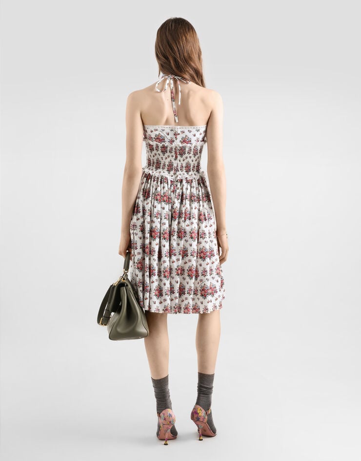 Dolce & Gabbana Abito in popeline stampa mazzolini di fiori Dolce & Gabbana Abito in popeline stampa mazzolini di fiori Multicolore F60F8THS5UA