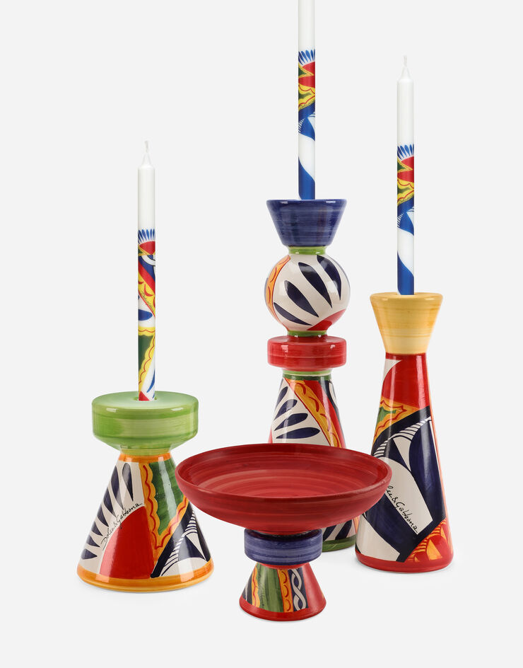 Dolce & Gabbana Ceramic Candle Holder medium Multicolor TCC187TCACD