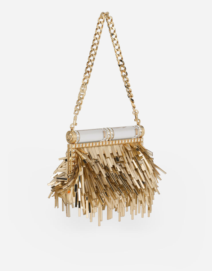 Dolce & Gabbana Mordore nappa bag with fringing Dorado BB7097AY831