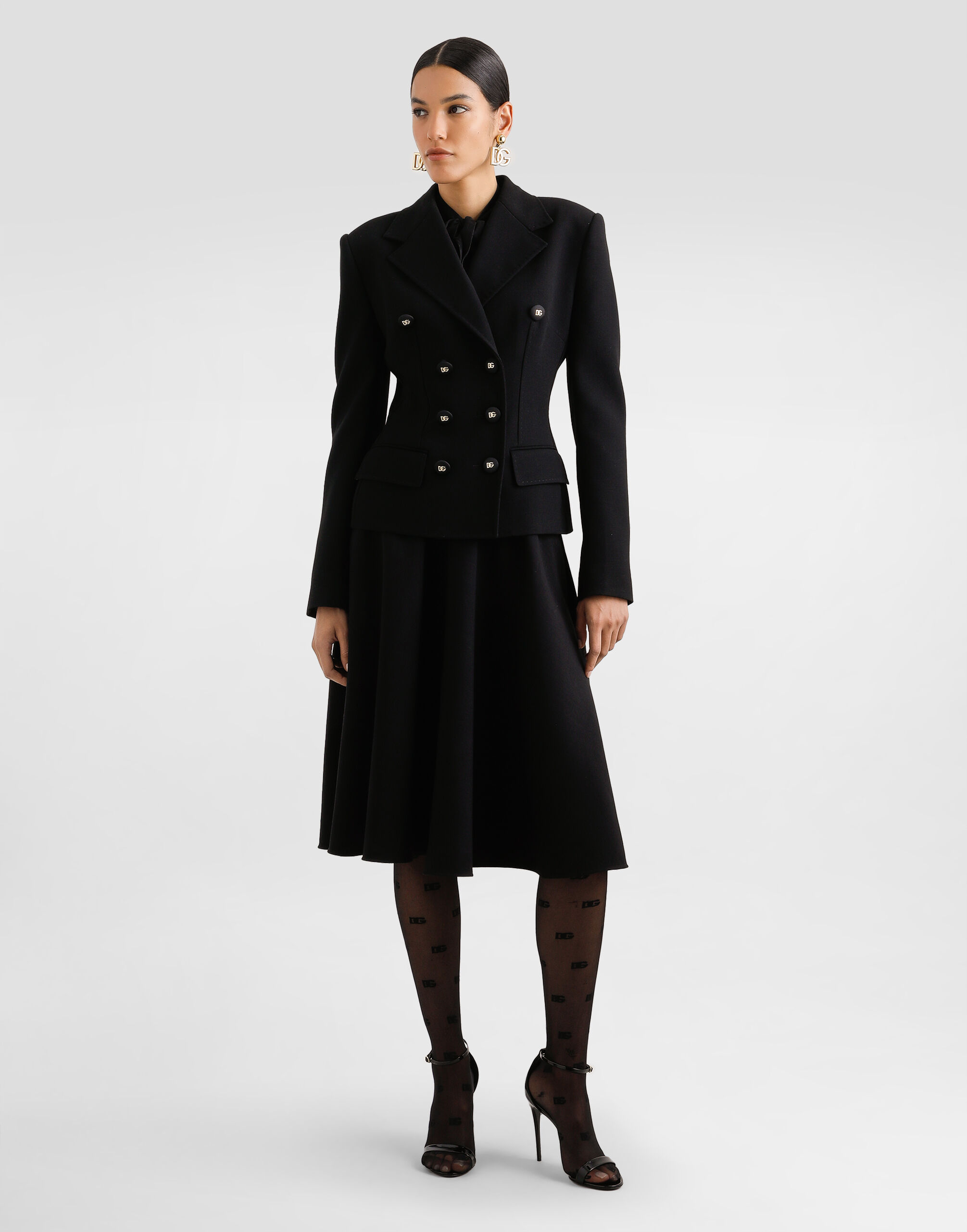 Blackのウィメンズ ウール ダブルブレスト ジャケット | Dolce&Gabbana®