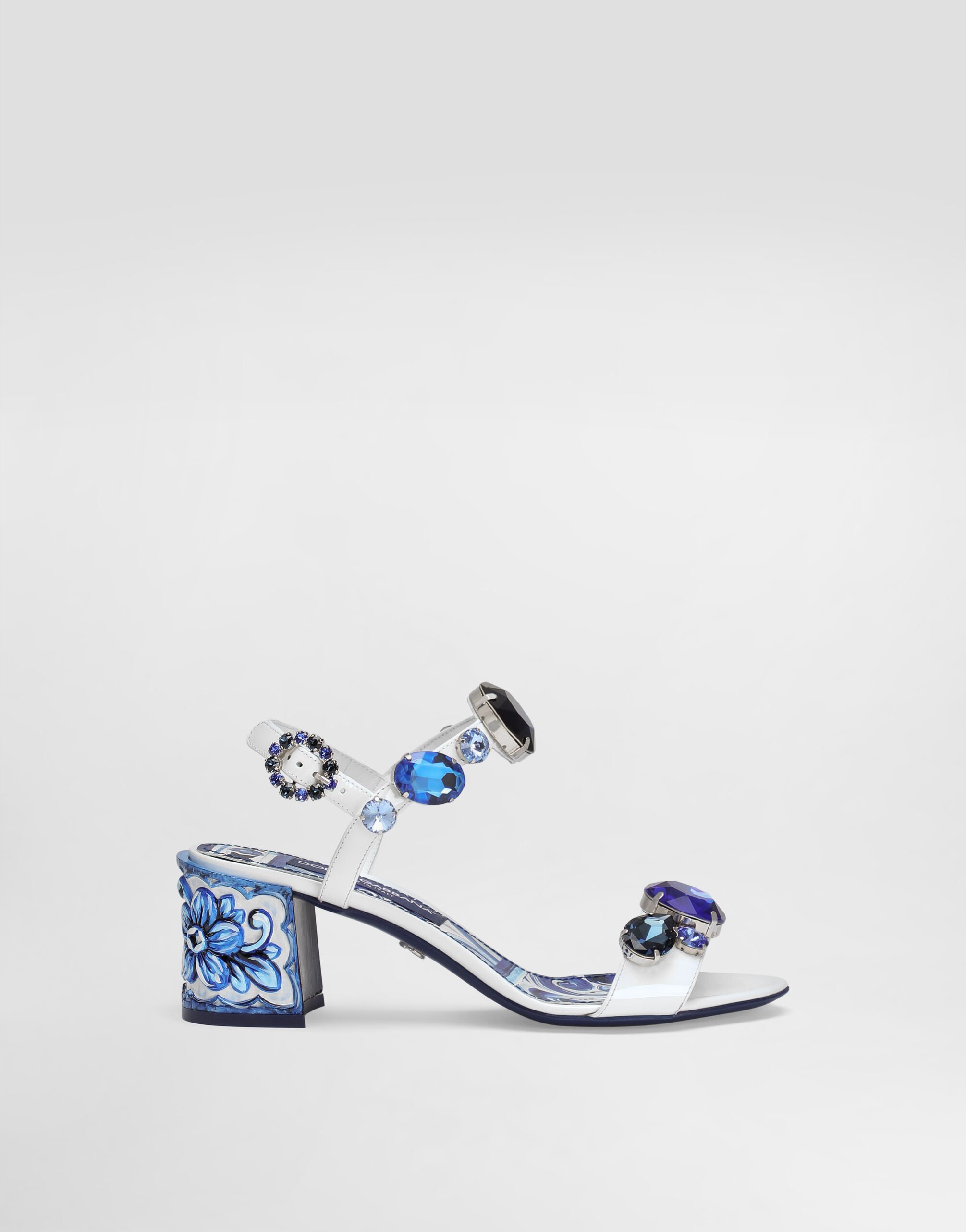 パリコレクション Multicolorのウィメンズ Patent jewel with sandal leather 靴