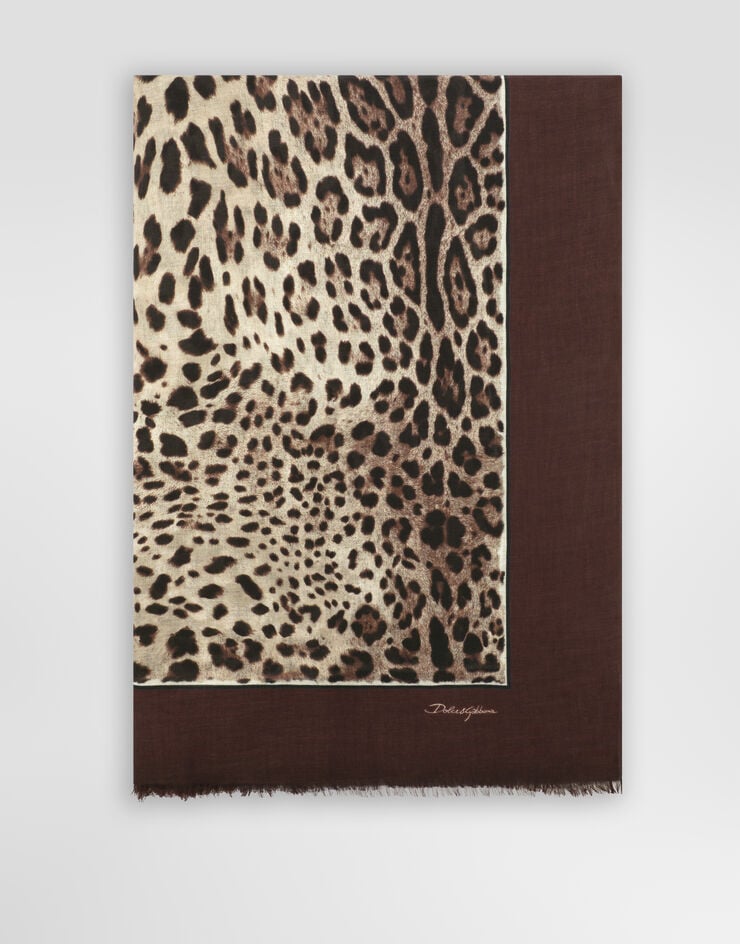 Dolce&Gabbana Leopard-print modal and cashmere scarf (135x200) Dolce&Gabbana Leopard-print modal and cashmere scarf (135x200) Brown FS184AGDBY3