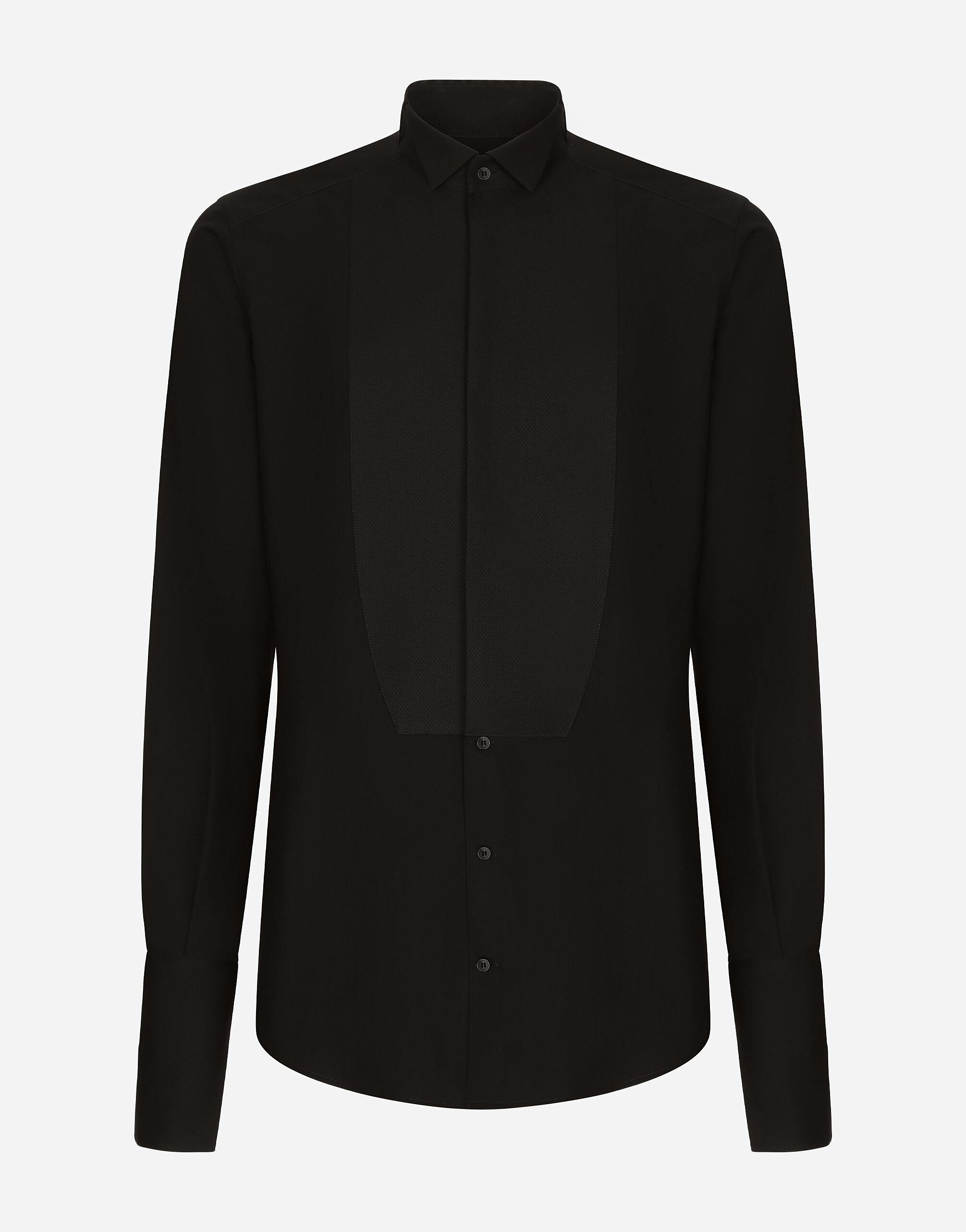 Dolce&Gabbana Cotton poplin Gold-fit tuxedo shirt 실버 WNP7S5W1111