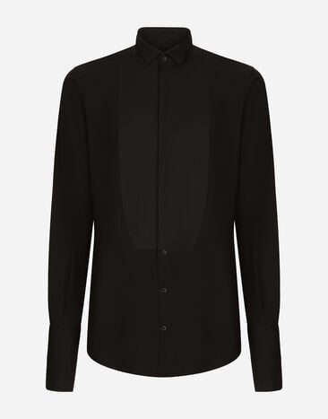 Dolce&Gabbana Cotton poplin Gold-fit tuxedo shirt 실버 WNP7S5W1111