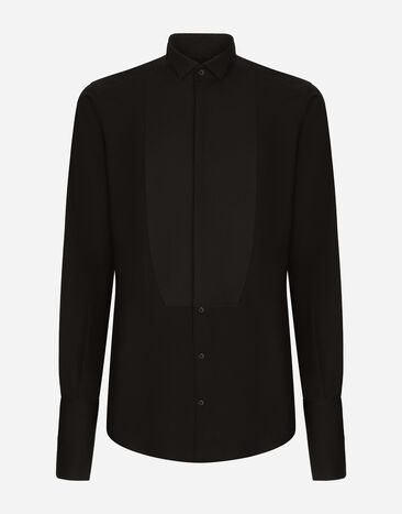 Dolce&Gabbana Cotton poplin Gold-fit tuxedo shirt 실버 WNP7S5W1111