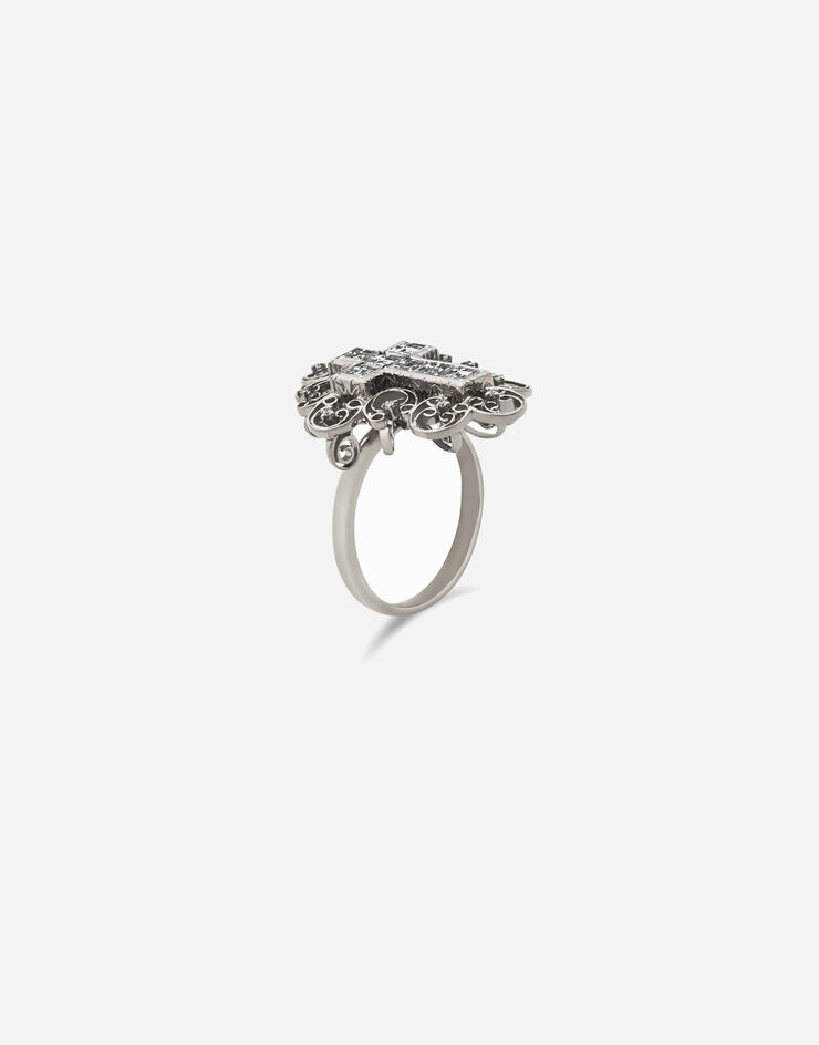 Dolce & Gabbana Barocco ring in white gold with diamonds White Gold WRKB2GWDIWH