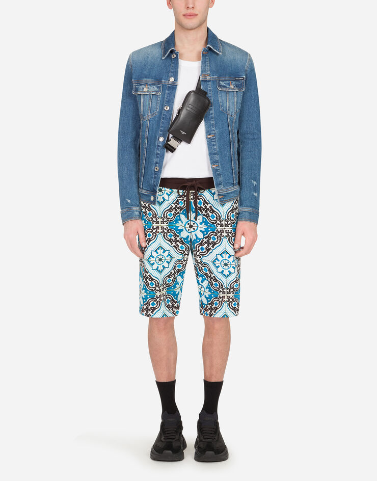 Dolce & Gabbana Cotton bermuda jogging shorts with maiolica print MAIOLICA PRINT GYYWATHS7B3