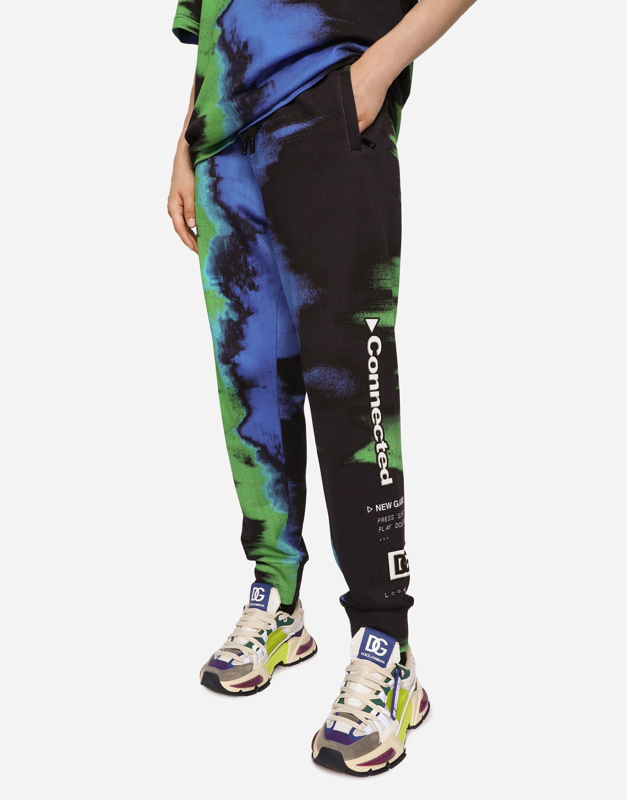 マルチカラーのメンズ ジョギングパンツ GooDGameプリント