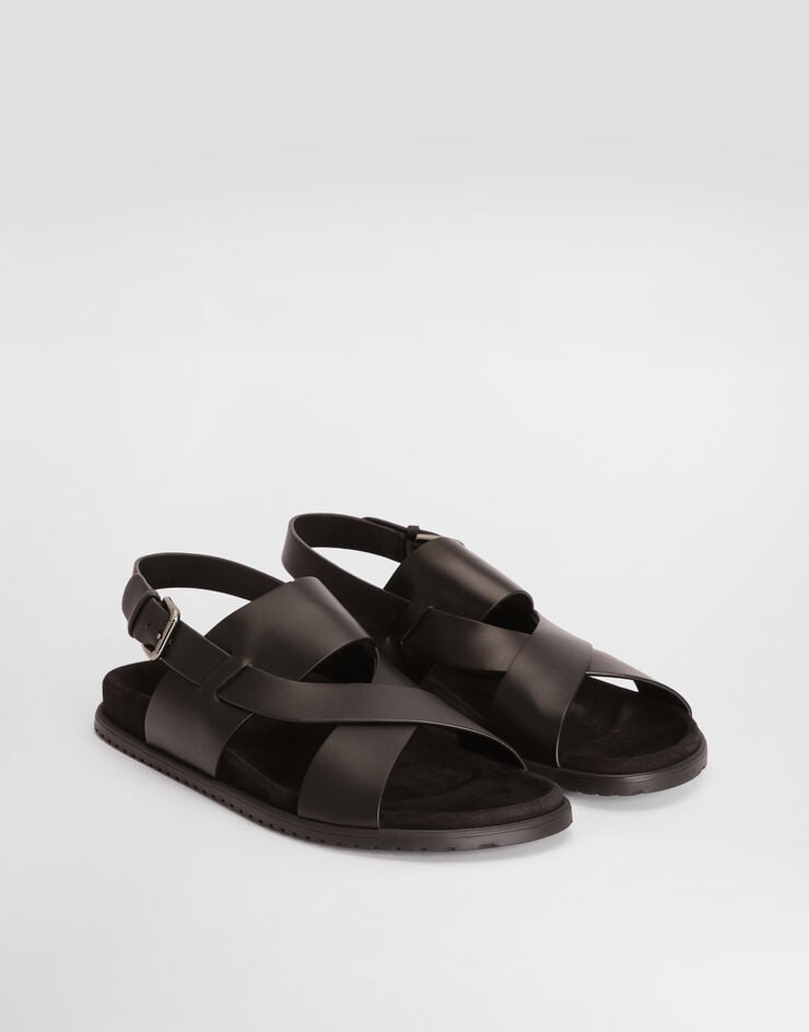 Dolce & Gabbana DG casual calfskin sandals Black A80568A0118