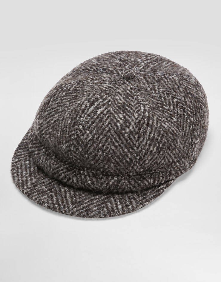 Dolce & Gabbana Flat cap in herringbone wool Multicolor GH925AFC2FD