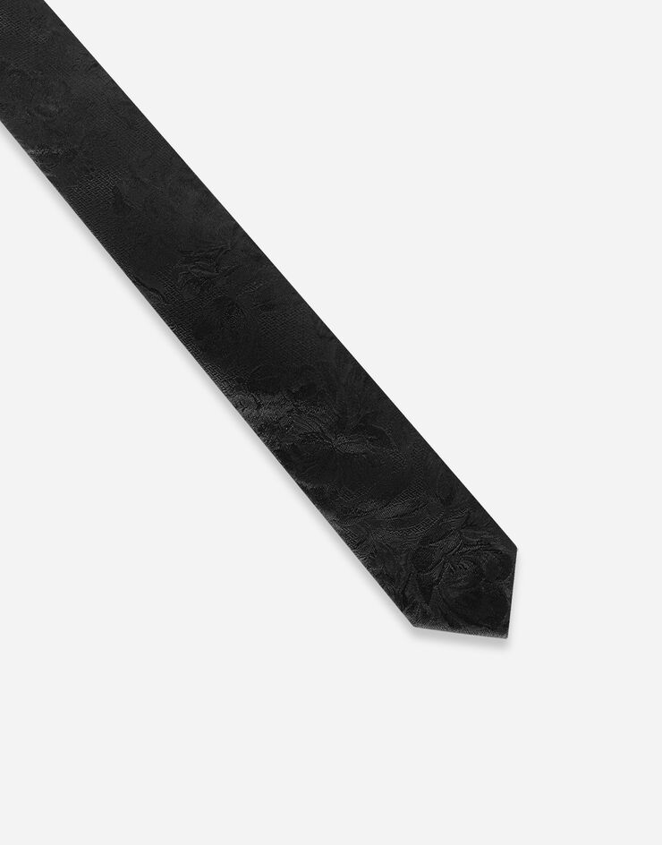 Dolce & Gabbana Corbata con pala de 6 cm en jacquard de seda con motivo de corbatería Negro GT149EG0JQF