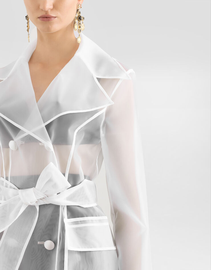 Dolce & Gabbana Trench en organza technique Blanc F0W3XTFUMG9