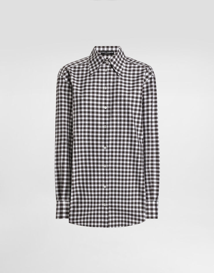 Dolce & Gabbana Chemise en coton à carreaux Multicolore F5Q08TFQ5MY