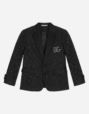 DolceGabbanaSpa Single-breasted jacquard jacket Black L41J75G7J8K