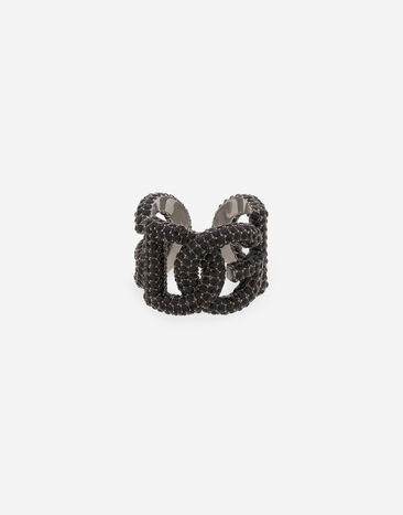 Dolce & Gabbana Rhinestone-detailed logo ring Silver WBN5W1W1111
